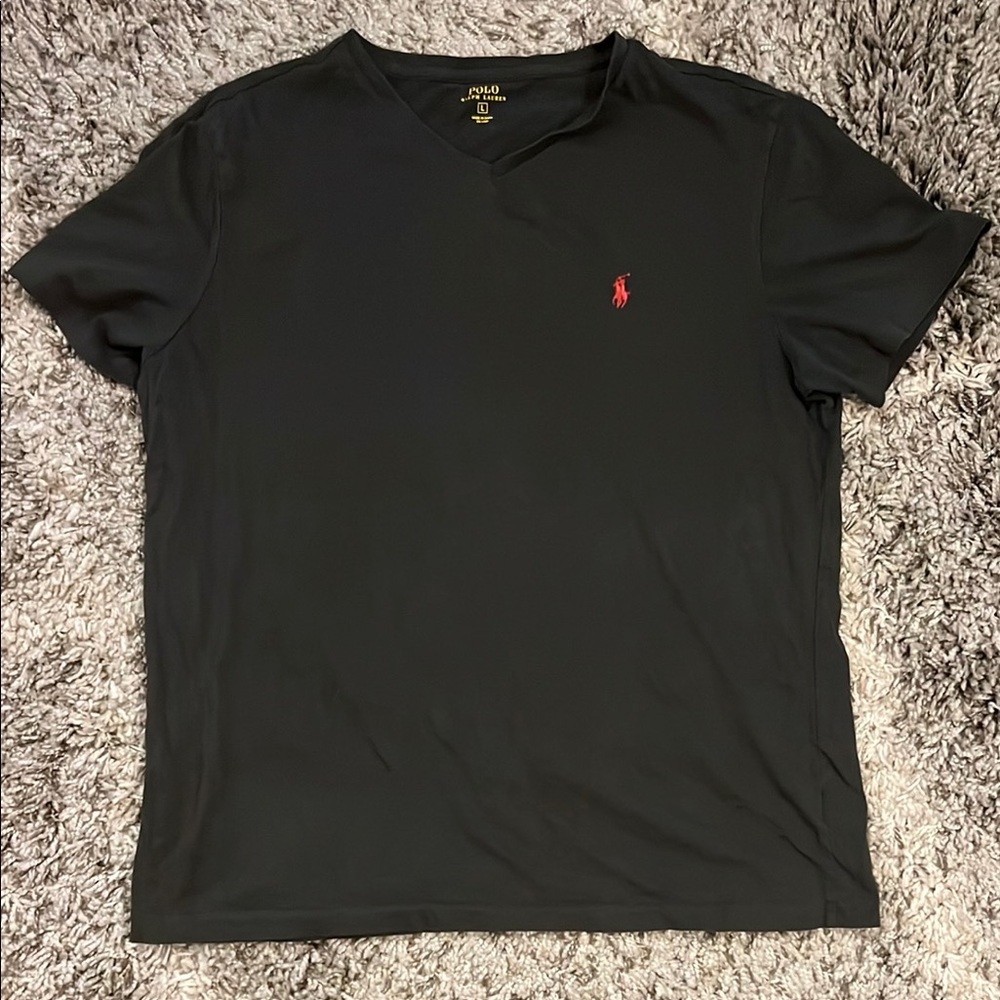 Polo by Ralph Lauren Men's Dark Grey V-Neck T-Shirt